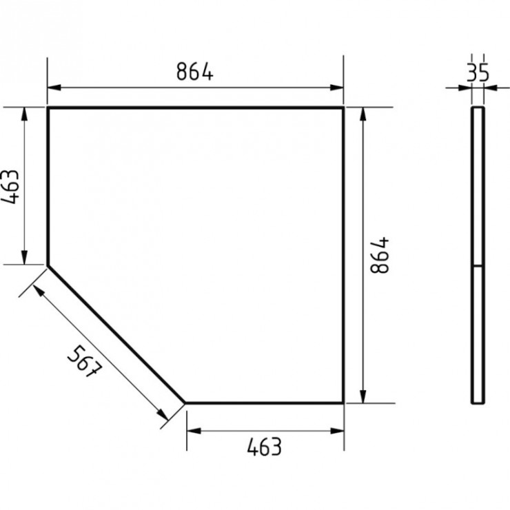 Plan de travail en Hêtre, meuble d'angle