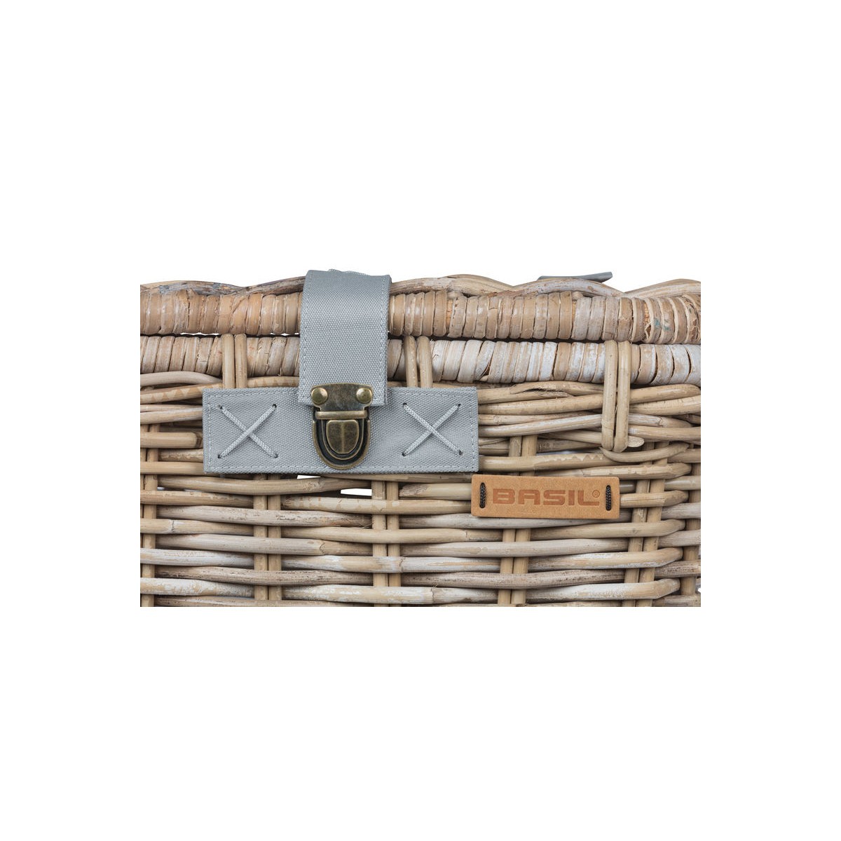Coffre en rotin DENTON M, gris naturel
